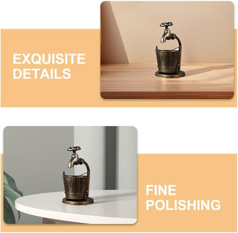 حامل سجائر زخرفي للكتابة مزود بصنبور تصميم حنفية من الحديد العتيق للمكتب والمنزل - Image 3